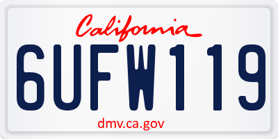 CA license plate 6UFW119