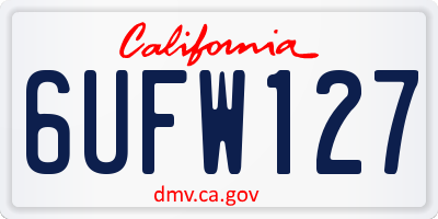 CA license plate 6UFW127