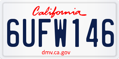 CA license plate 6UFW146