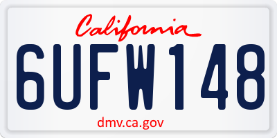 CA license plate 6UFW148