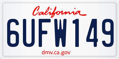 CA license plate 6UFW149