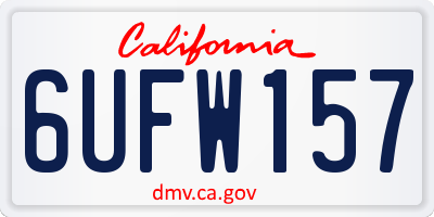 CA license plate 6UFW157