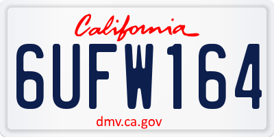 CA license plate 6UFW164
