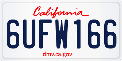 CA license plate 6UFW166