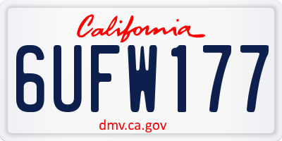 CA license plate 6UFW177