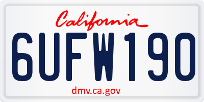 CA license plate 6UFW190
