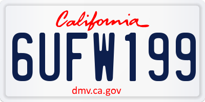 CA license plate 6UFW199