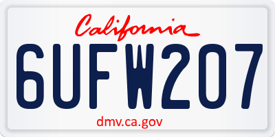 CA license plate 6UFW207