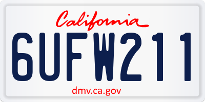 CA license plate 6UFW211