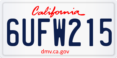 CA license plate 6UFW215