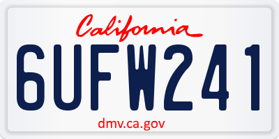 CA license plate 6UFW241
