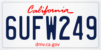 CA license plate 6UFW249