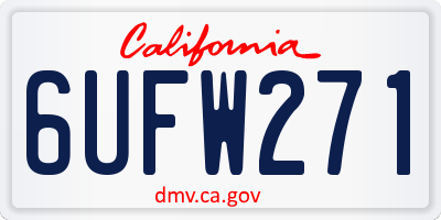 CA license plate 6UFW271