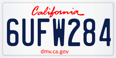 CA license plate 6UFW284