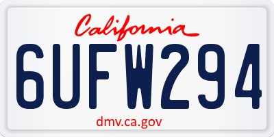CA license plate 6UFW294