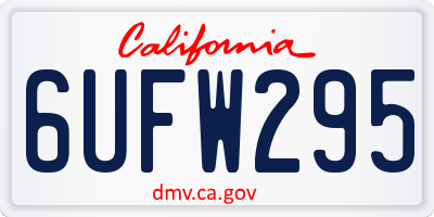 CA license plate 6UFW295