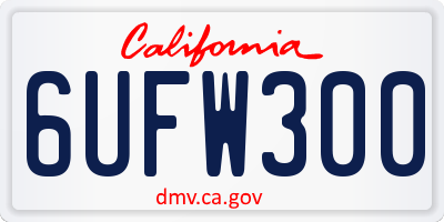 CA license plate 6UFW300