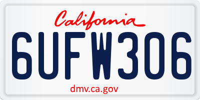 CA license plate 6UFW306