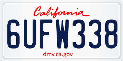 CA license plate 6UFW338