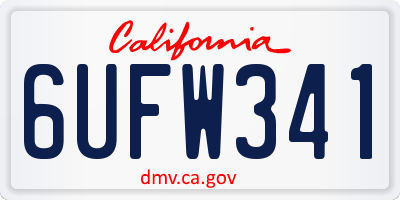 CA license plate 6UFW341