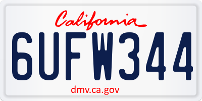 CA license plate 6UFW344