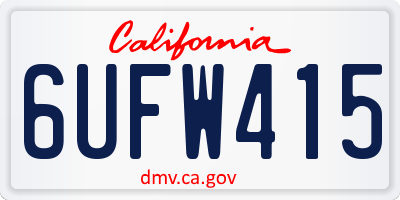 CA license plate 6UFW415
