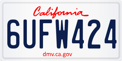 CA license plate 6UFW424