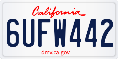 CA license plate 6UFW442
