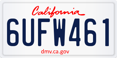 CA license plate 6UFW461