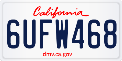 CA license plate 6UFW468