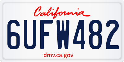 CA license plate 6UFW482