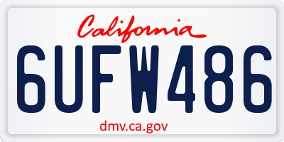 CA license plate 6UFW486