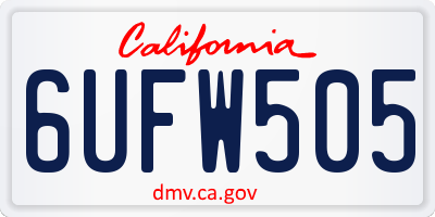 CA license plate 6UFW505
