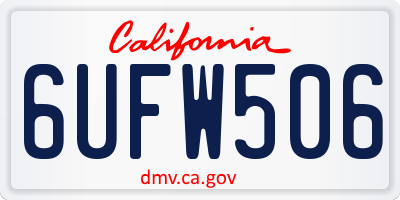 CA license plate 6UFW506