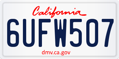 CA license plate 6UFW507