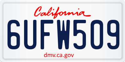 CA license plate 6UFW509