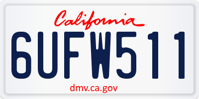 CA license plate 6UFW511
