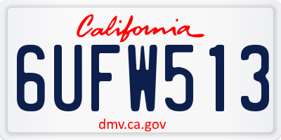 CA license plate 6UFW513