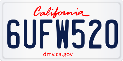 CA license plate 6UFW520
