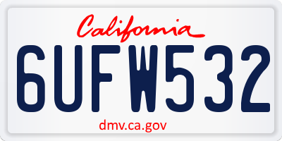 CA license plate 6UFW532