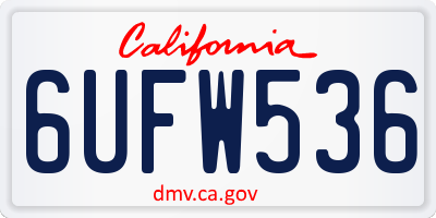 CA license plate 6UFW536