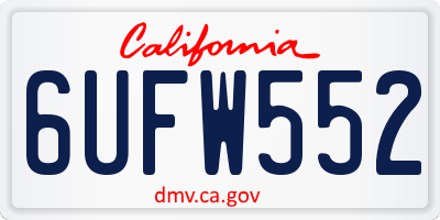 CA license plate 6UFW552