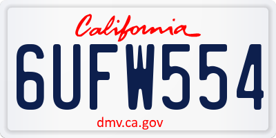 CA license plate 6UFW554