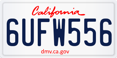 CA license plate 6UFW556