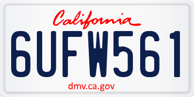 CA license plate 6UFW561