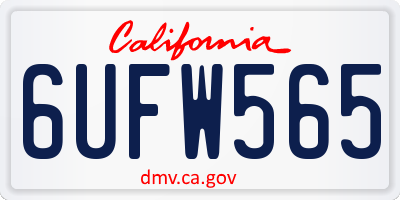 CA license plate 6UFW565