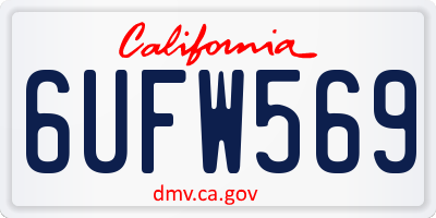 CA license plate 6UFW569