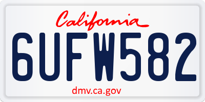 CA license plate 6UFW582
