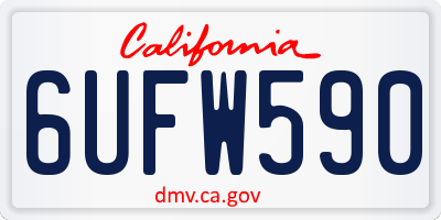 CA license plate 6UFW590