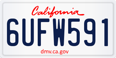 CA license plate 6UFW591